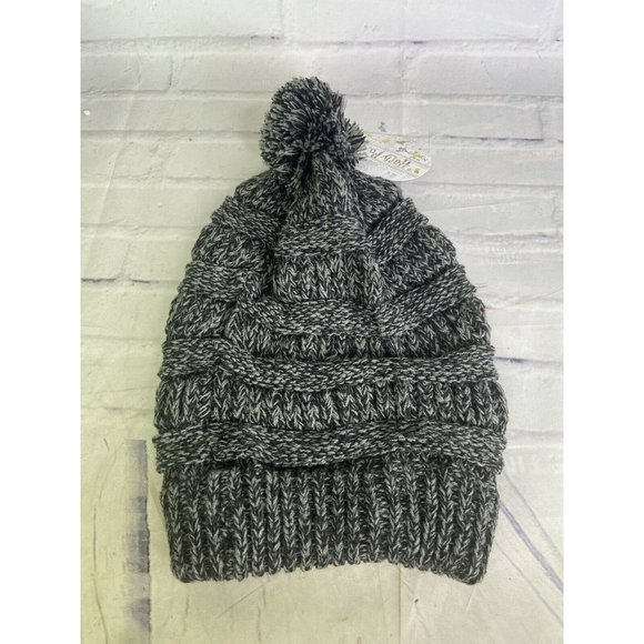 Harry Potter Deathly Hallows Logo Gray Knit Pom Slouch Beanie Hat Cap Adult NEW main image 5